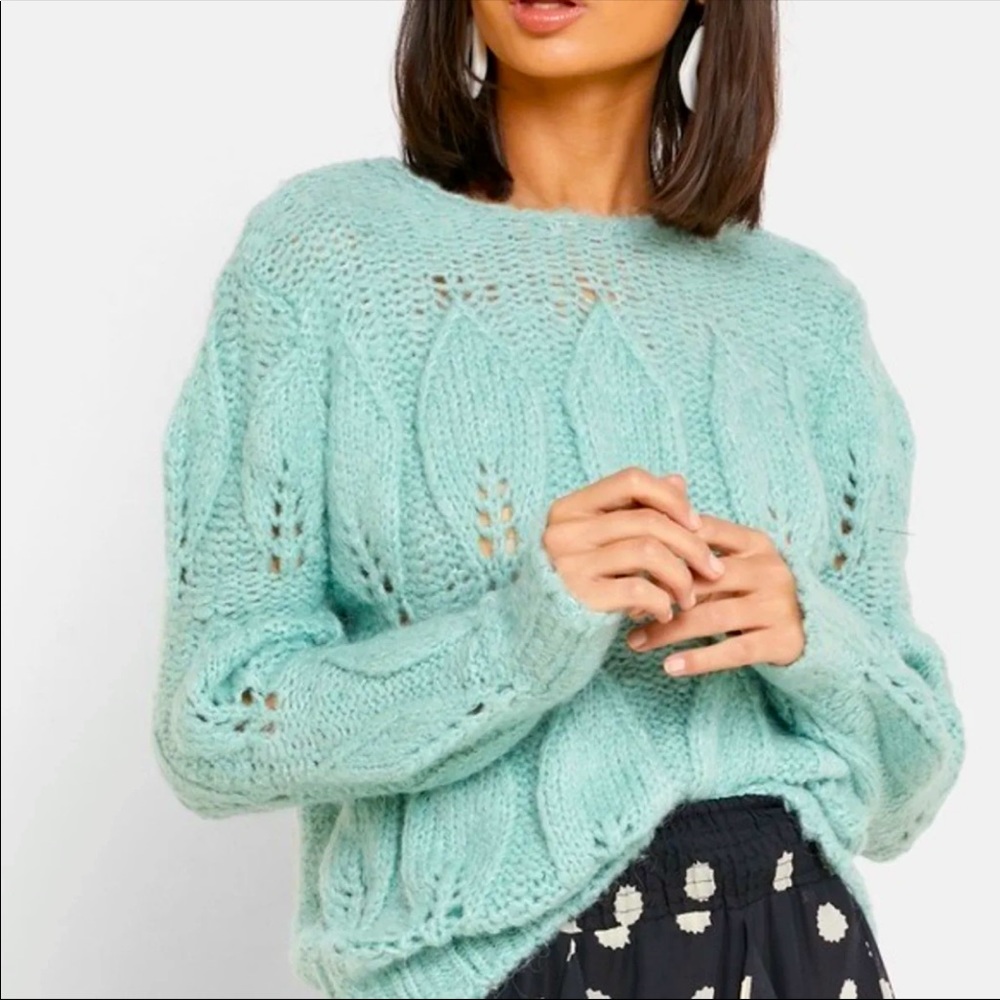 Topshop Petal Pointelle Knit Sweater
